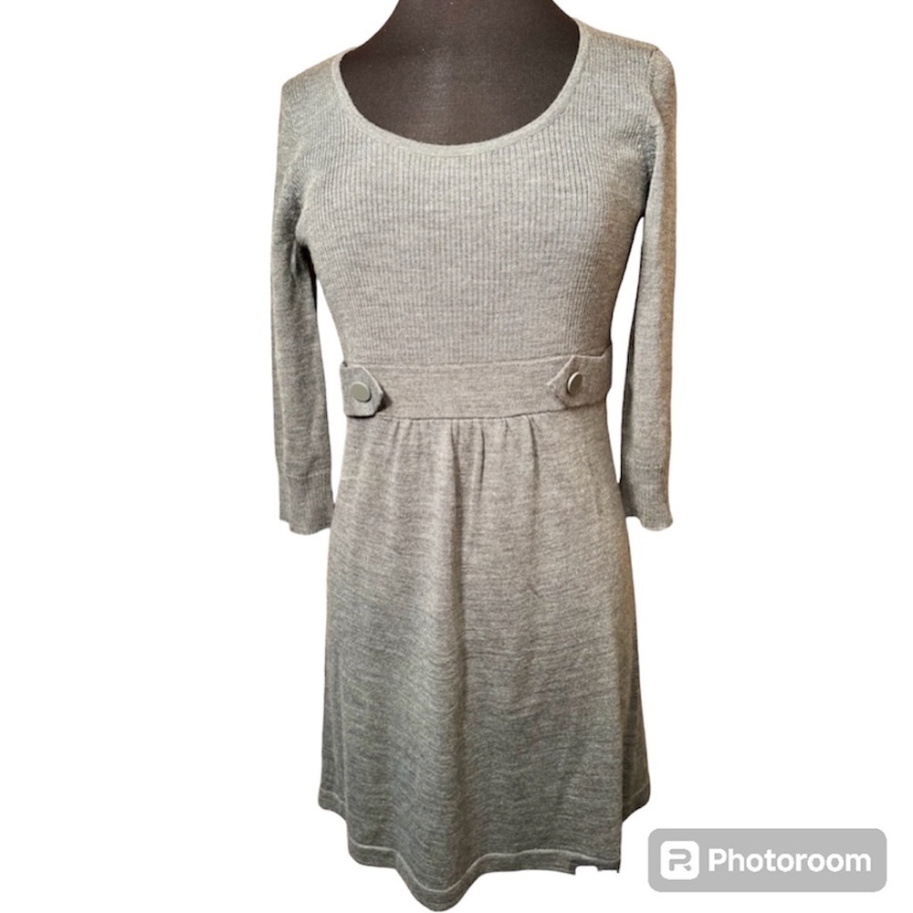 Ann Taylor LOFT petite size MP medium petite gray sweater dress
